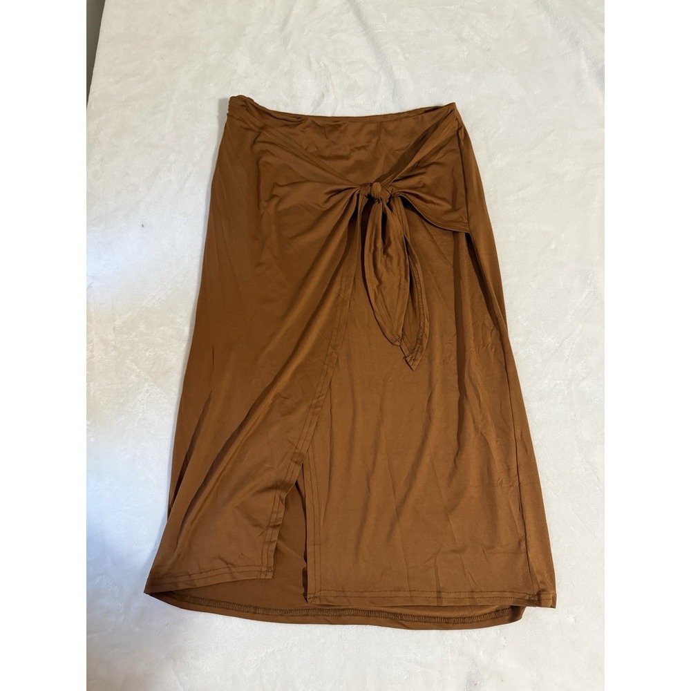 ZAFUL‎ Forever Young Sarong Swim Coverup Wrap Summer Beach Skirt Size S Brown